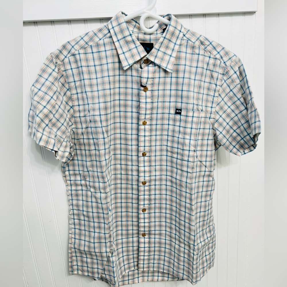 Fish Hippie Co. Rumfront Blue Plaid Button Down Shirt - size L